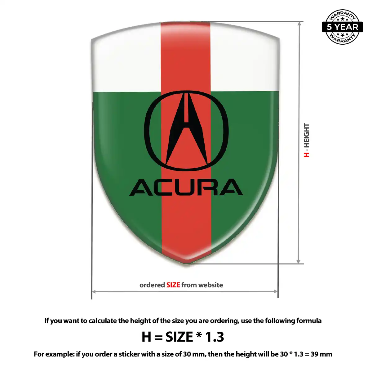 Acura Gel Badge Sticker Superior Craft