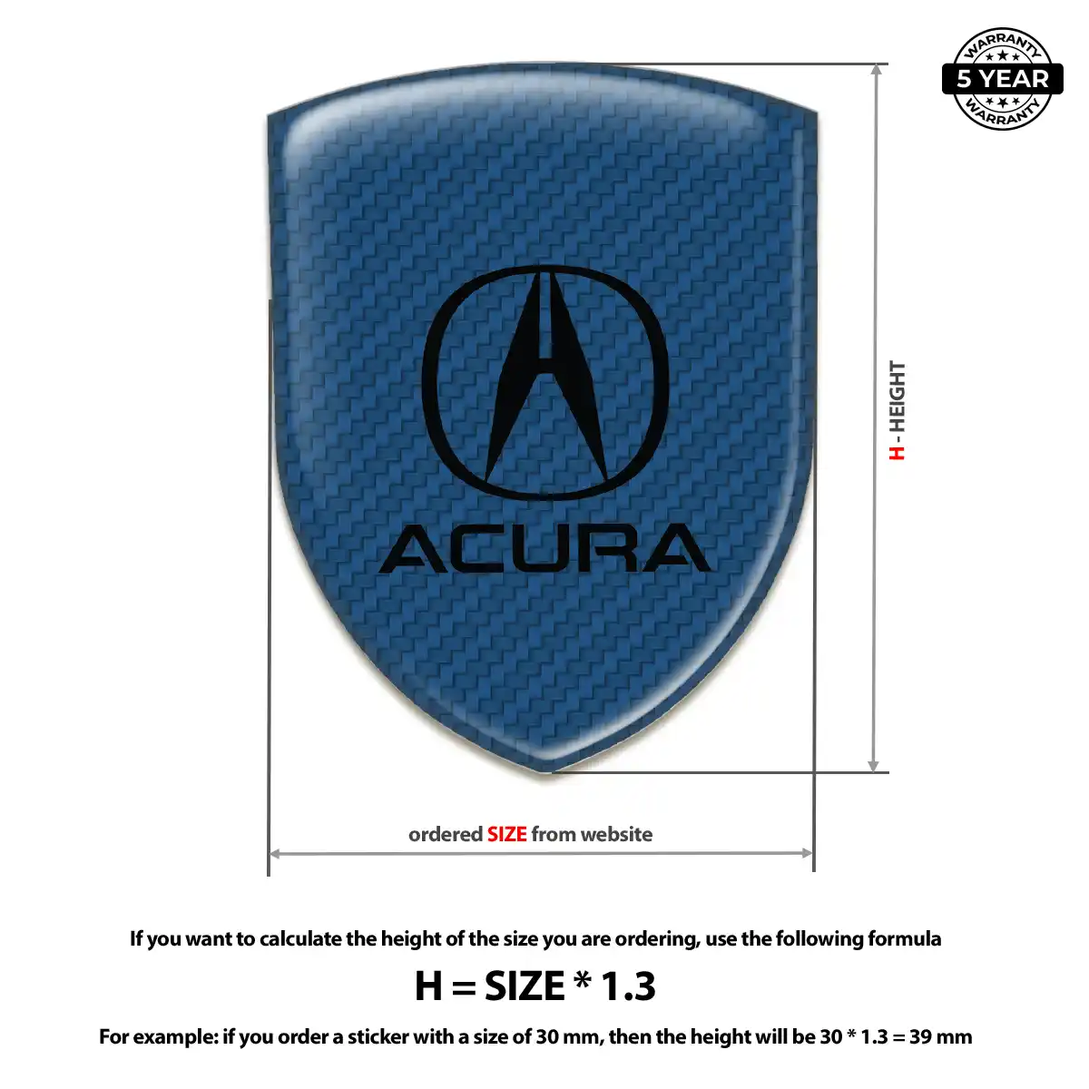 Acura Gel Emblem Sticker Elite Edition