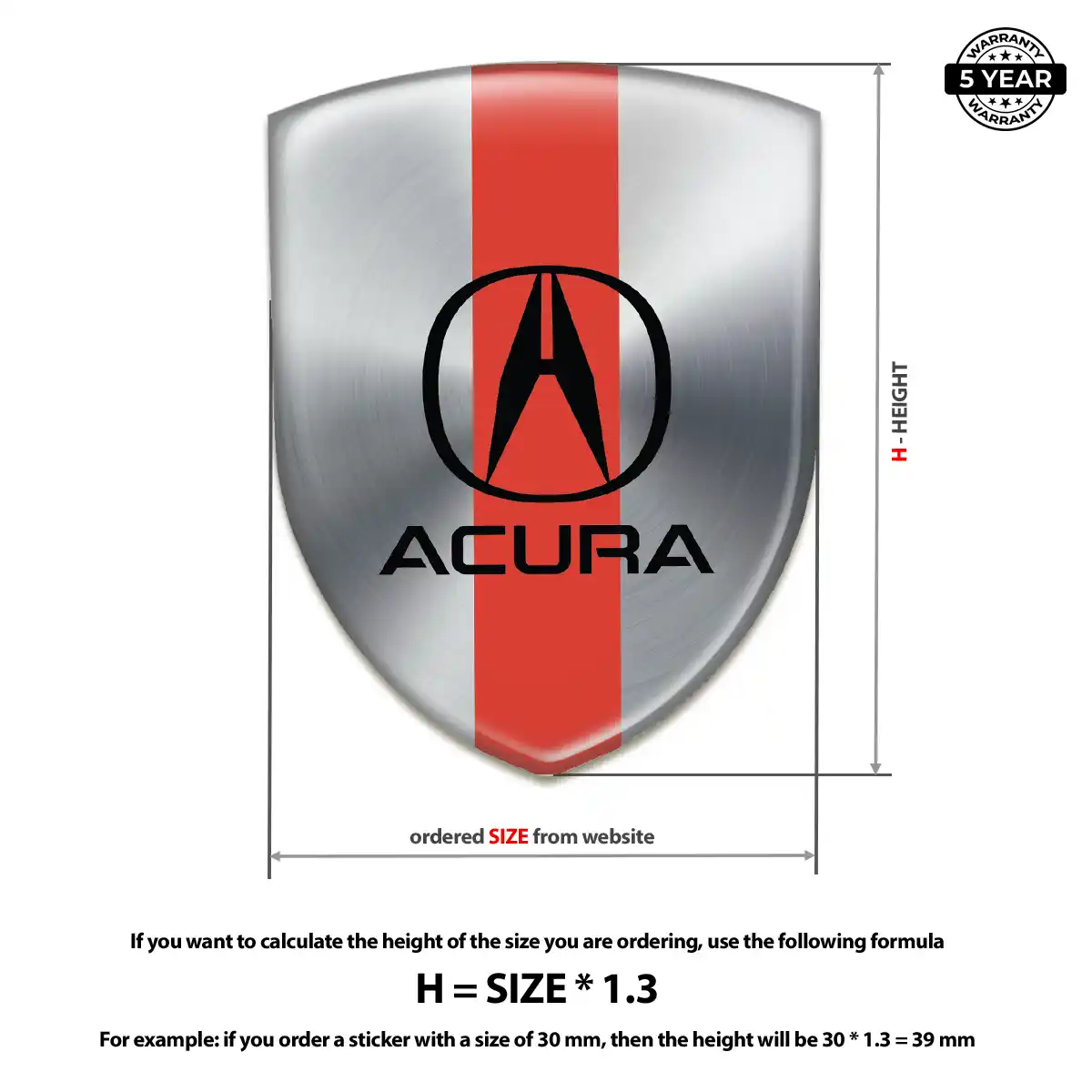 Acura Gel Emblem Sticker Elite Finish