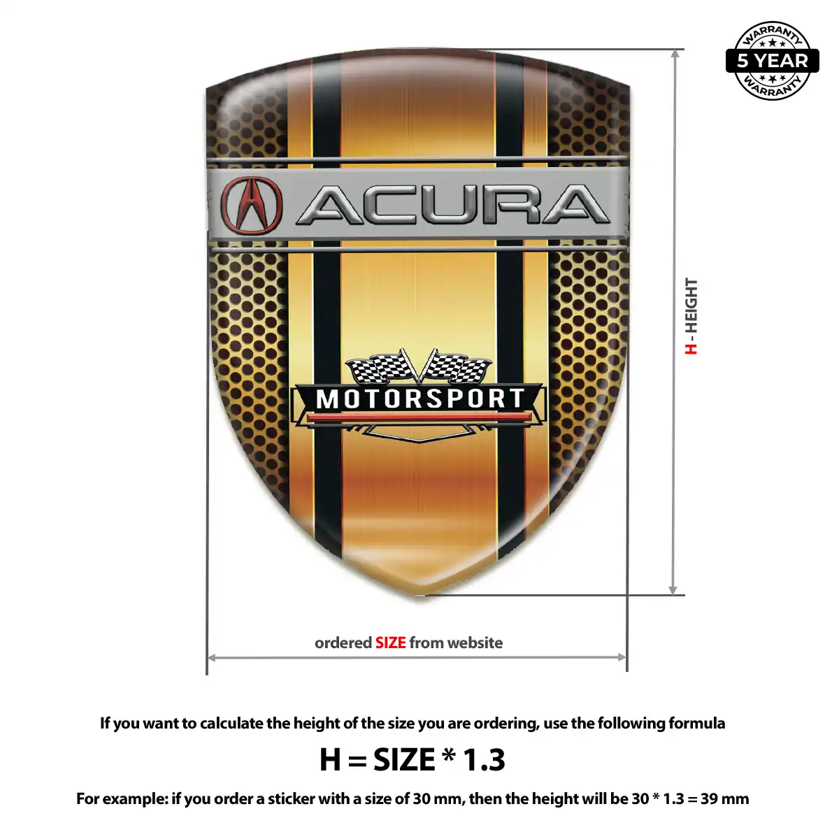 Acura Gel Emblem Sticker Exclusive Series