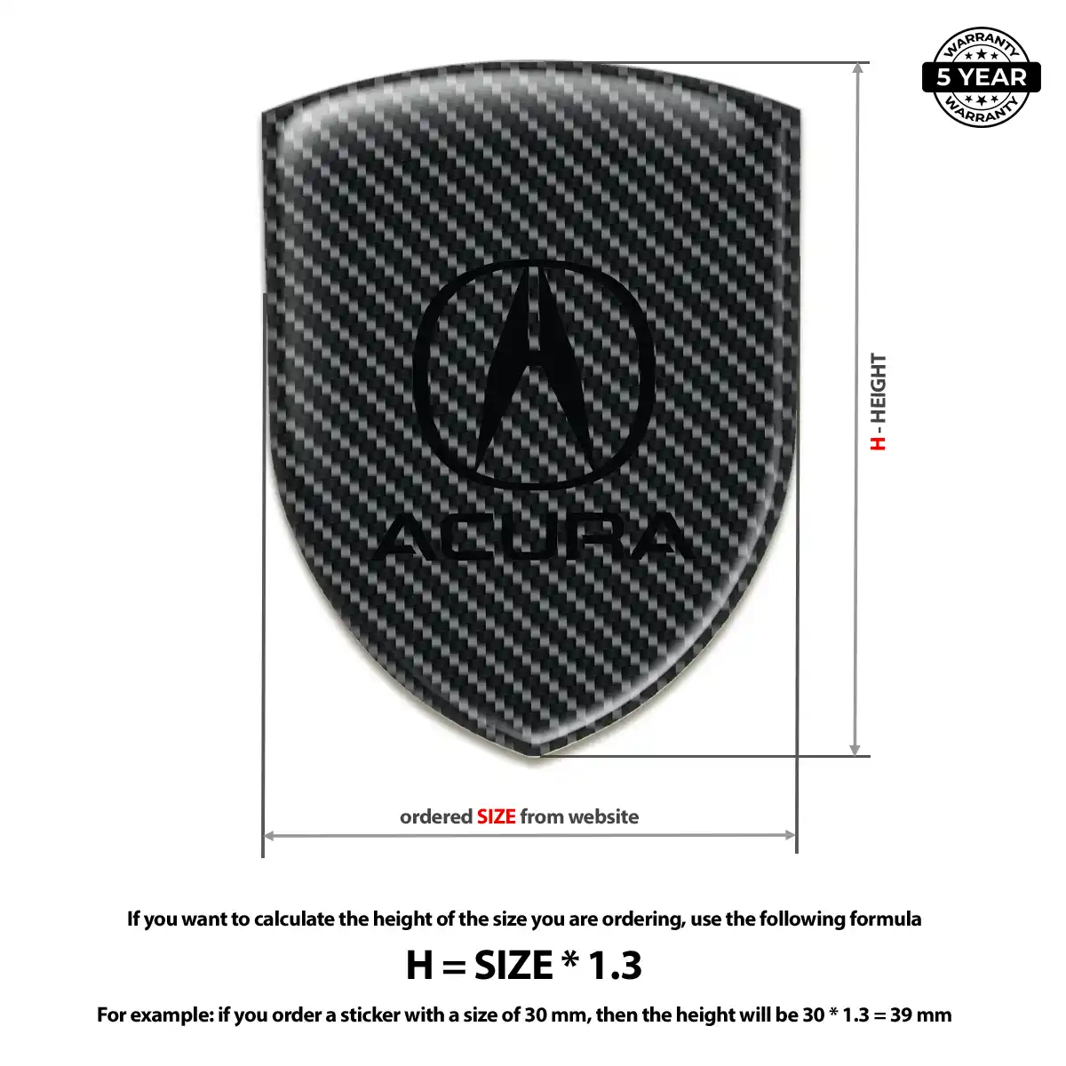 Acura Gel Emblem Sticker Noble Edition