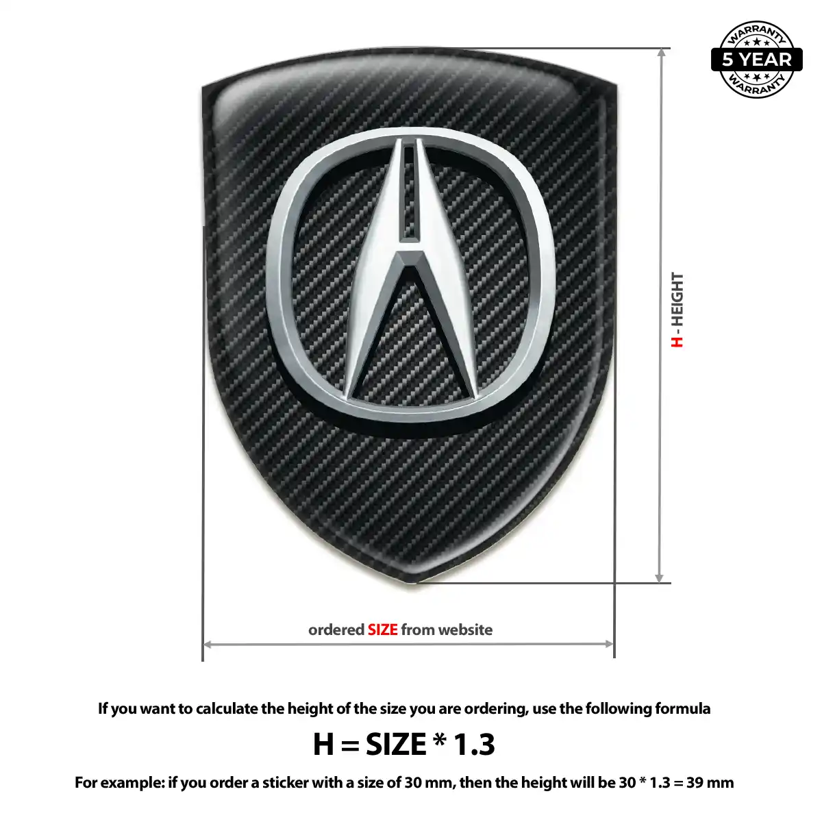 Acura Gel Emblem Sticker Prestige Line