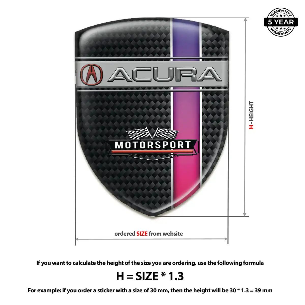 Acura Gel Emblem Sticker Prime Quality