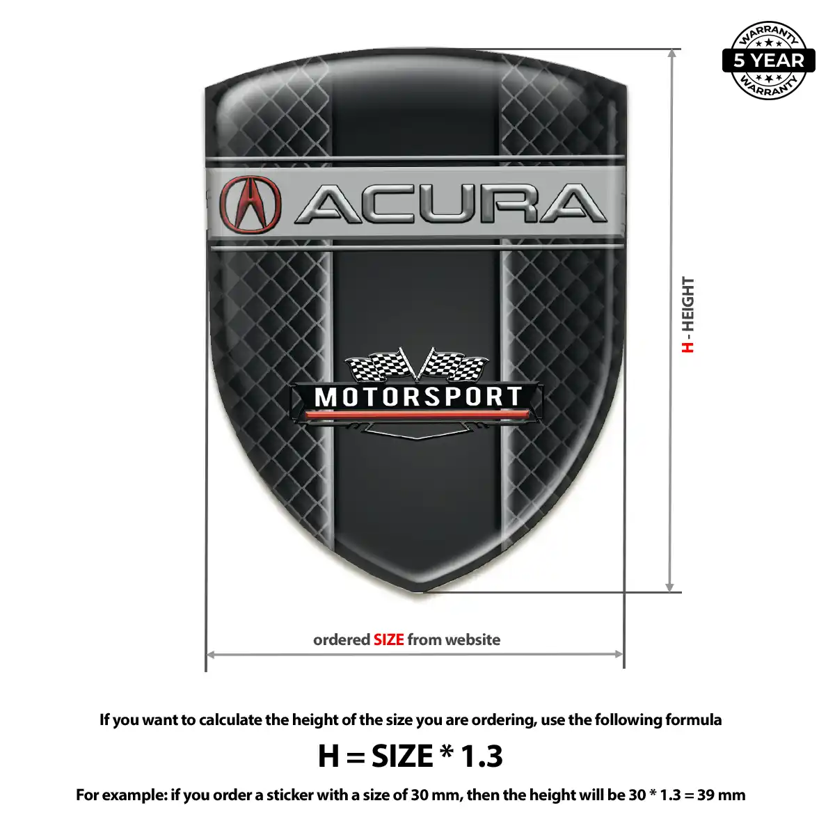 Acura Gel Emblem Sticker Refined Design