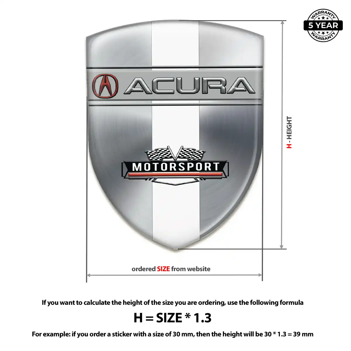 Acura Gel Emblem Sticker Superior Craft