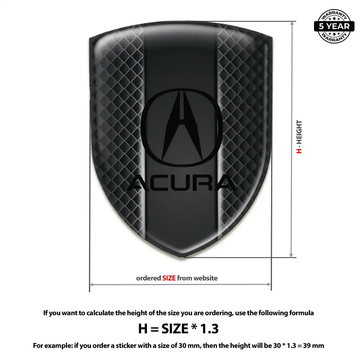 Acura Logo Emblem Elite Finish