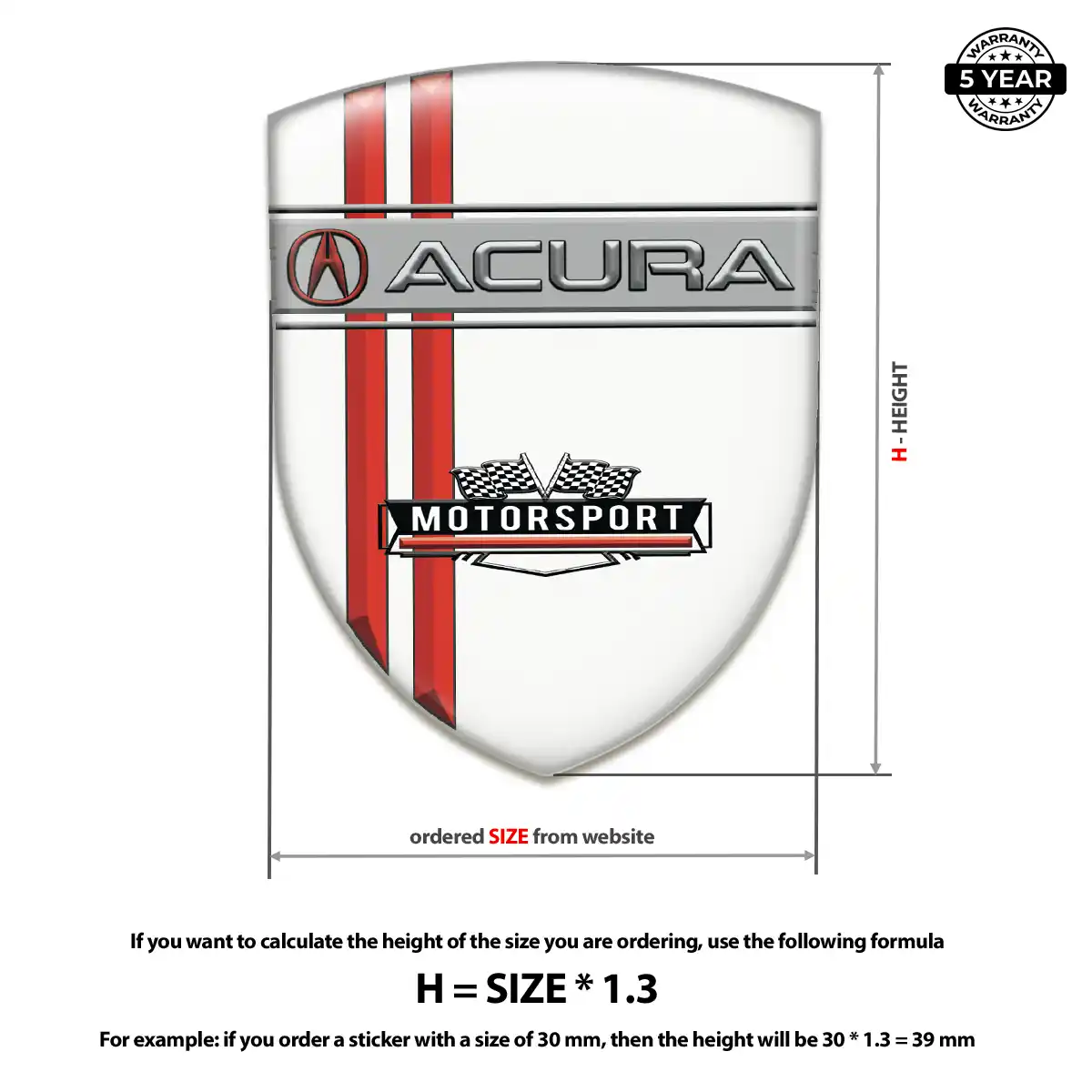 Acura Logo Sticker Elite Finish