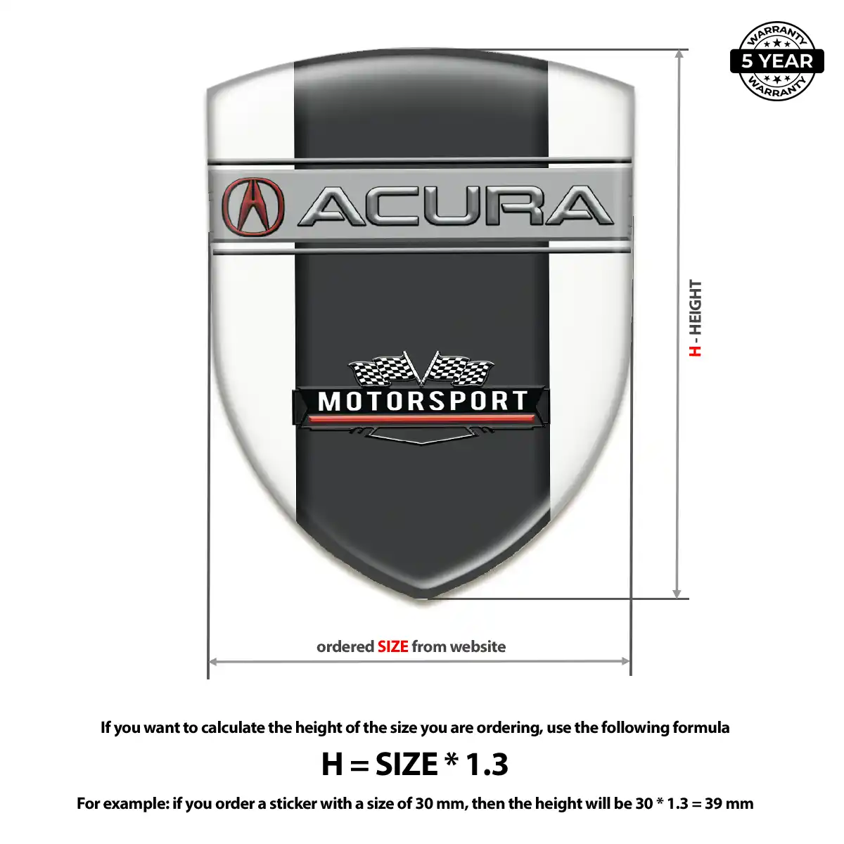Acura Logo Sticker Refined Design
