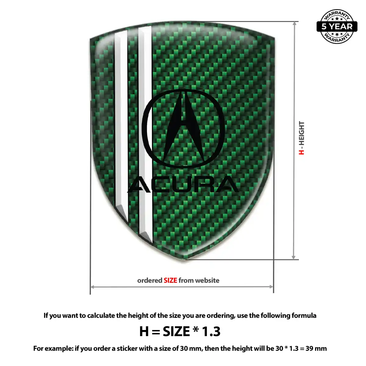 Acura Polyurethane Domed Sticker Deluxe Edition