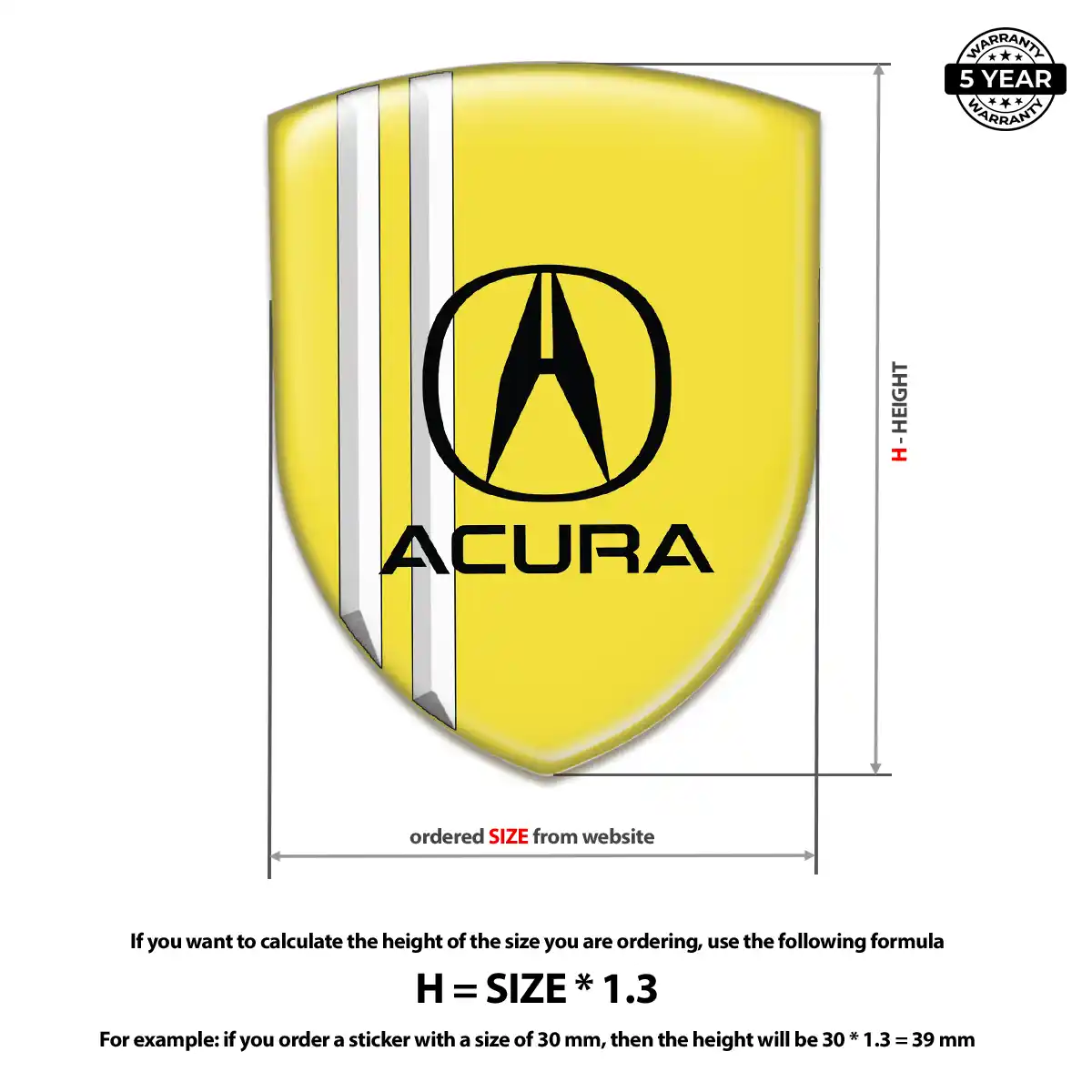 Acura Polyurethane Domed Sticker Elite Edition