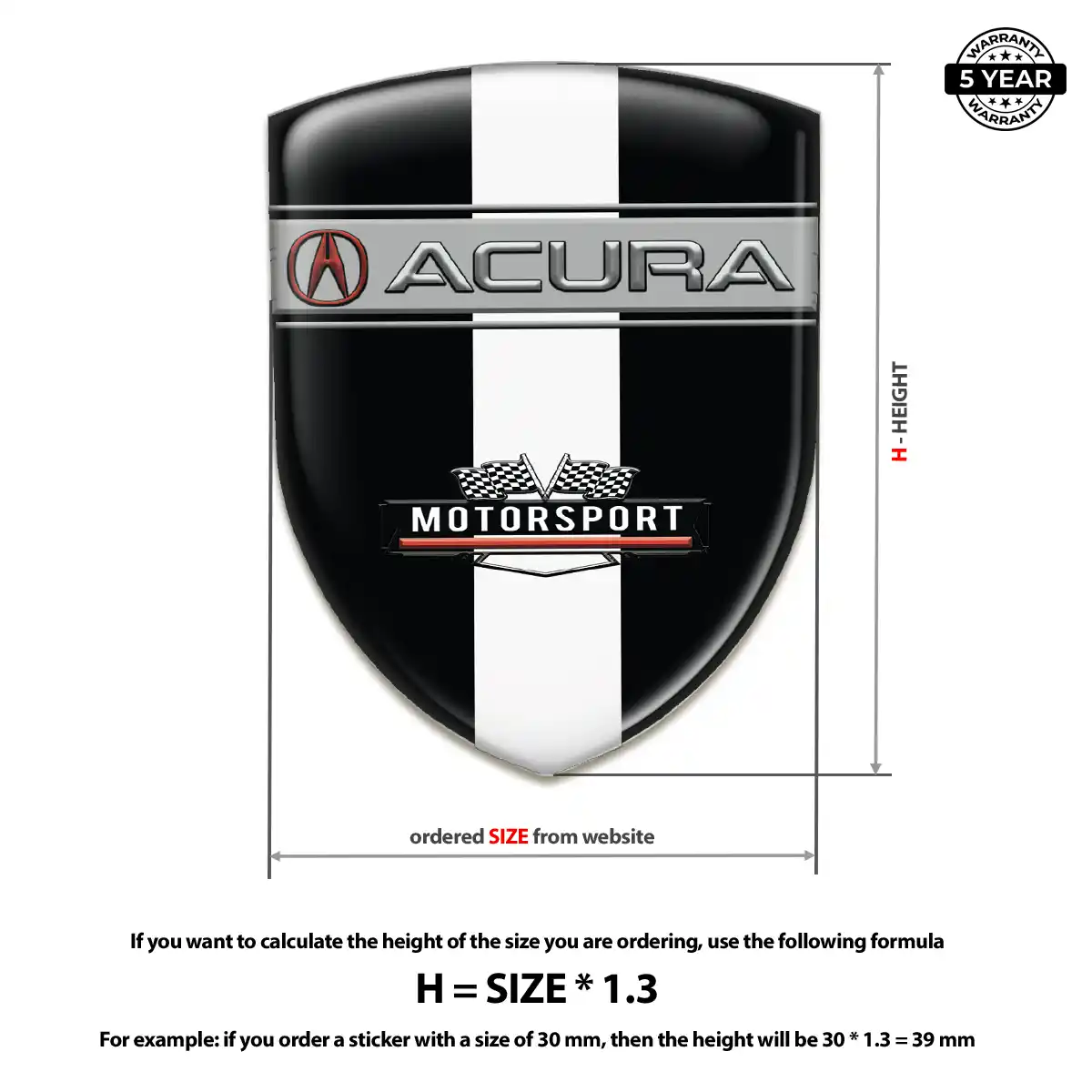 Acura Polyurethane Domed Sticker Exclusive Series
