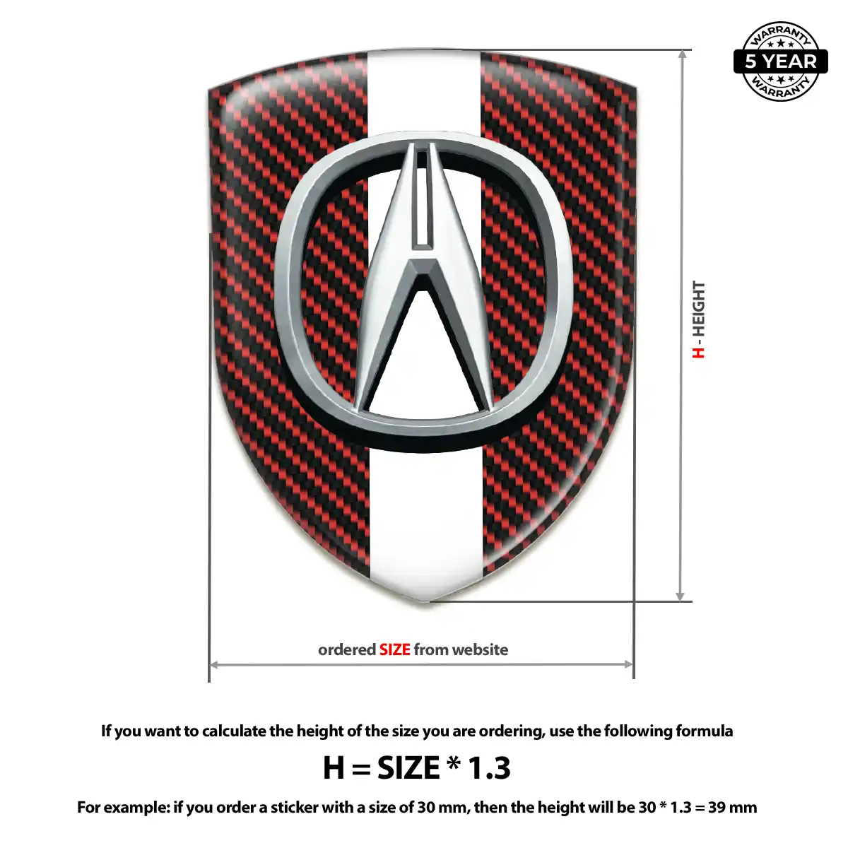 Acura Resin Badge Sticker Deluxe Edition