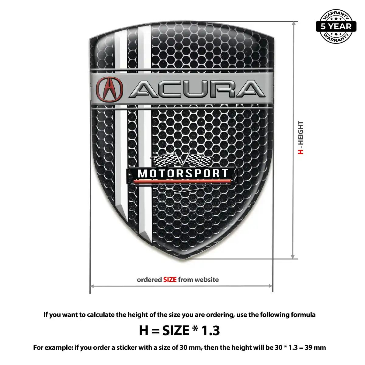 Acura Resin Badge Sticker Elite Edition