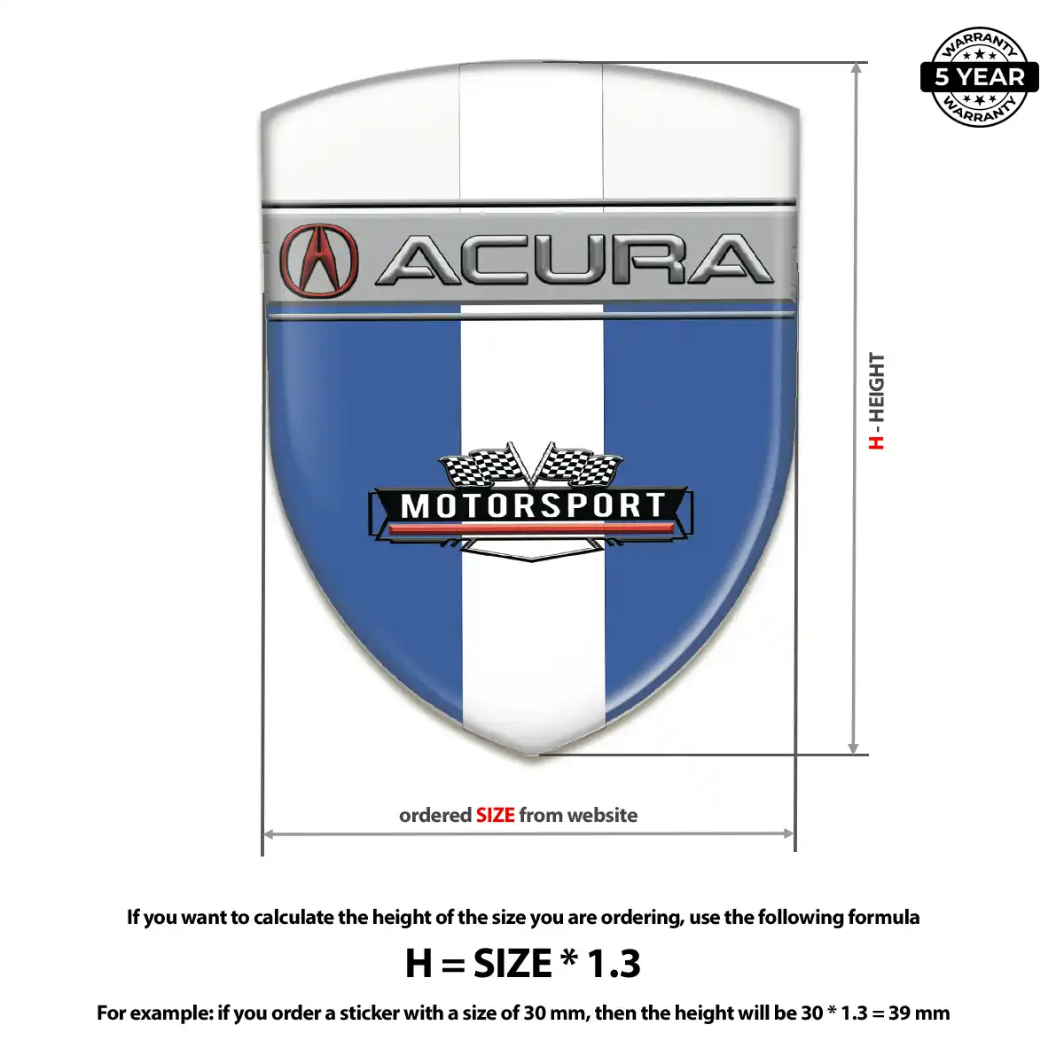 Acura Resin Badge Sticker Noble Edition