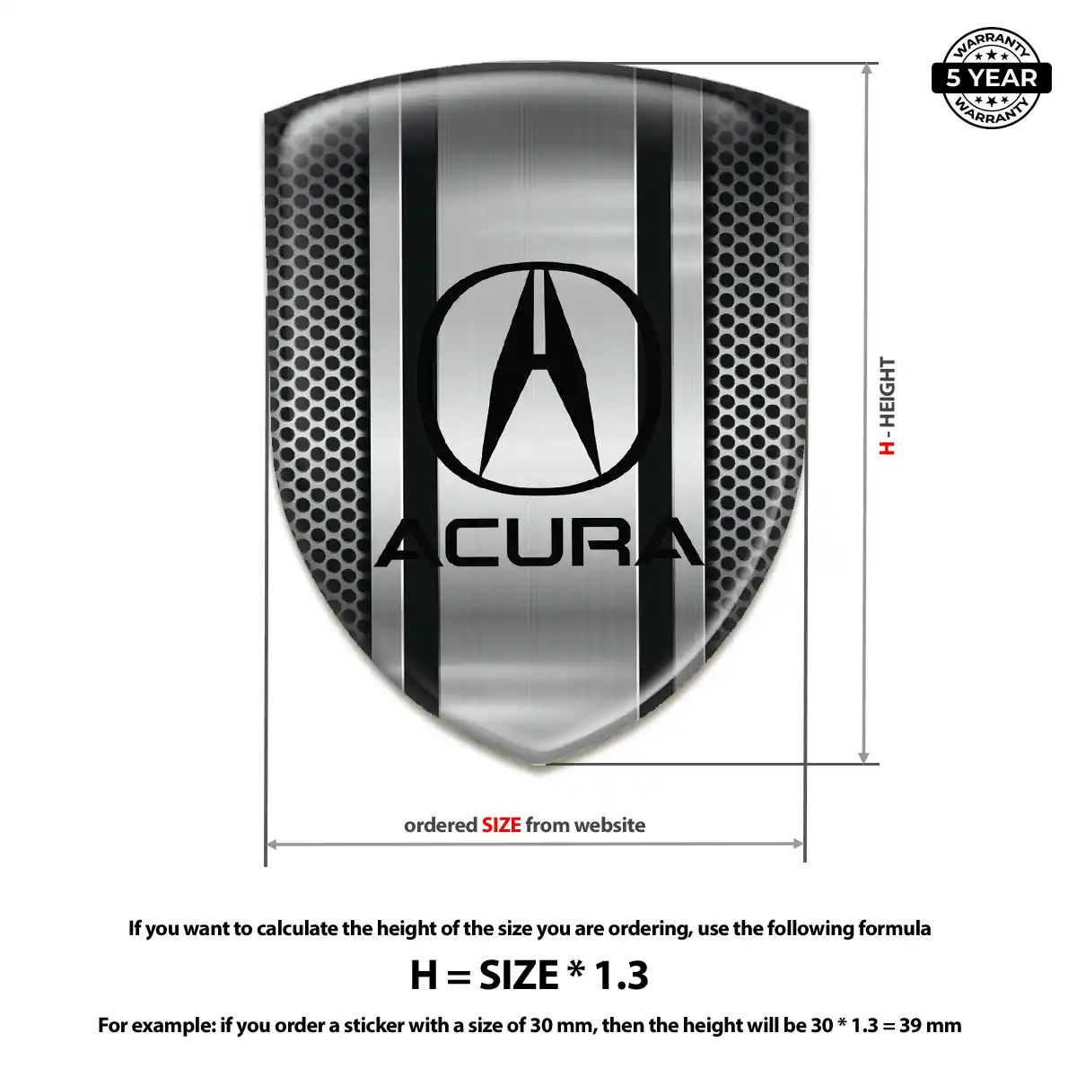Acura Resin Badge Sticker Prestige Line