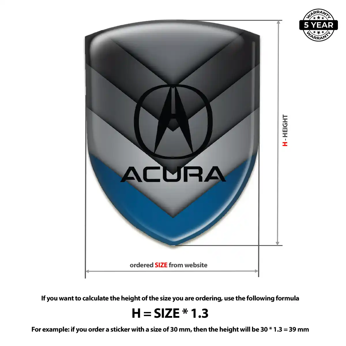 Acura Resin Badge Sticker Signature Grade