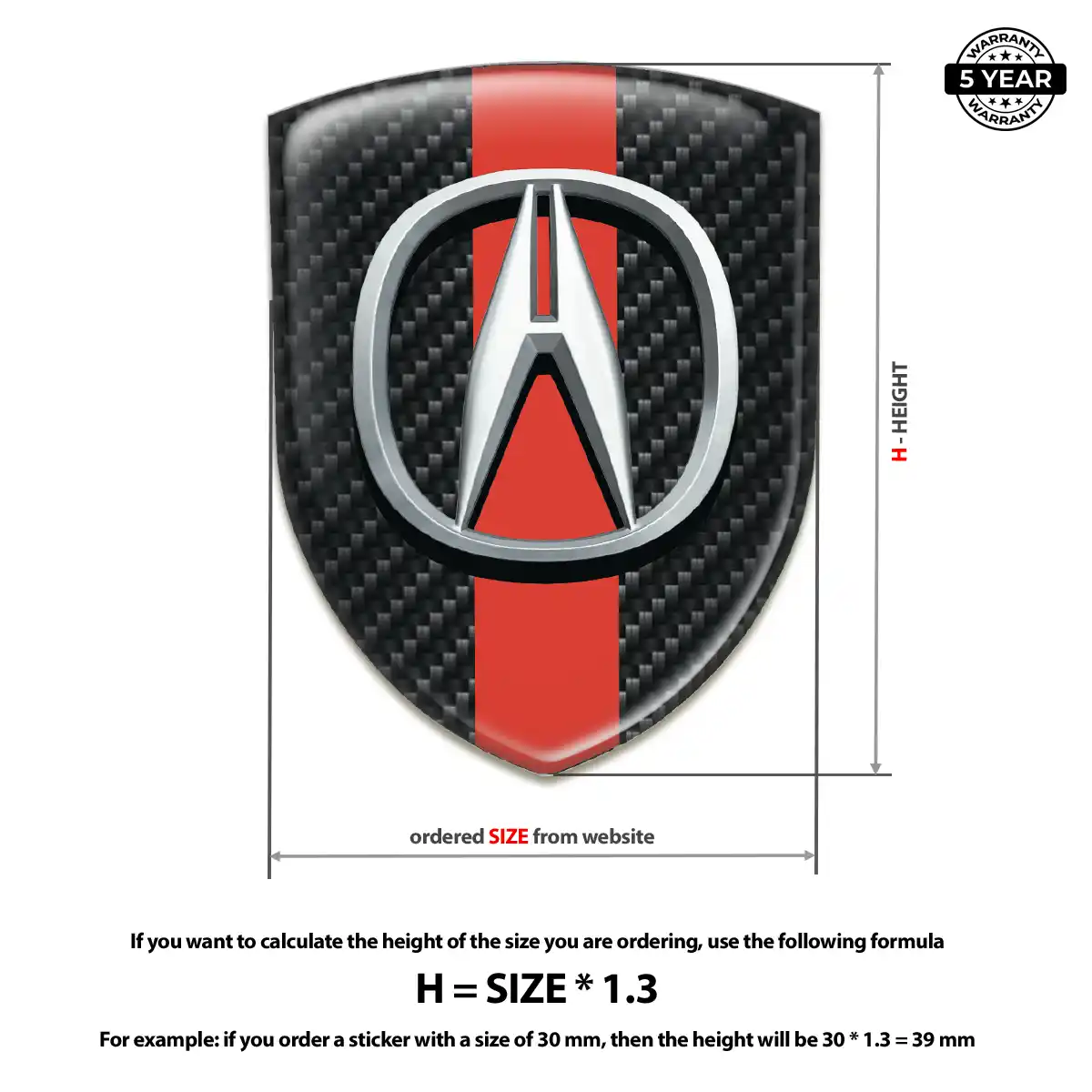 Acura Resin Badge Sticker Superior Craft