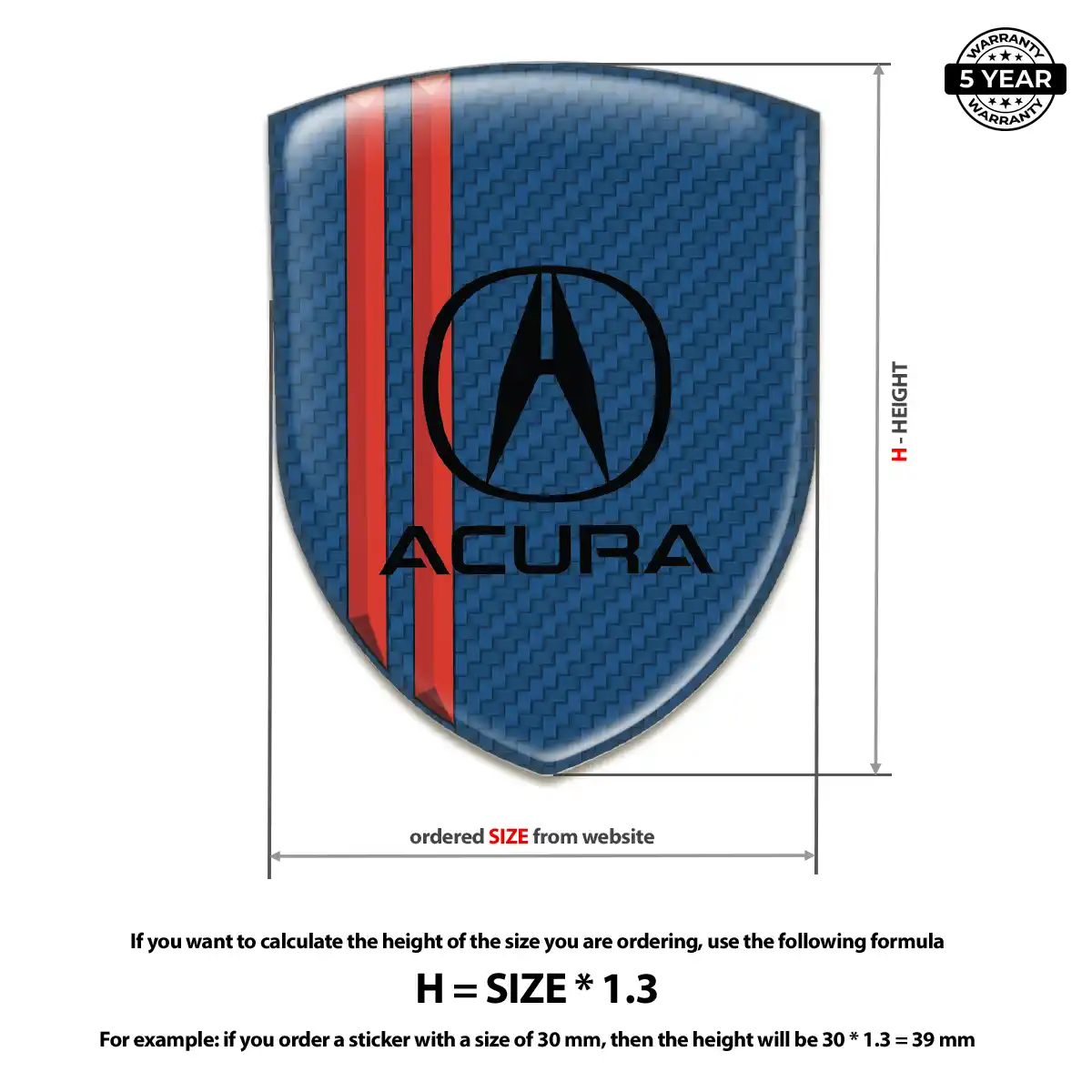 Acura Resin Domed Sticker Elite Edition