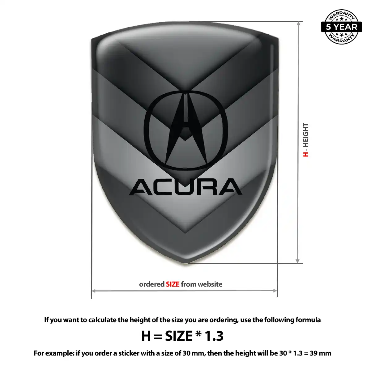 Acura Resin Domed Sticker Exclusive Series