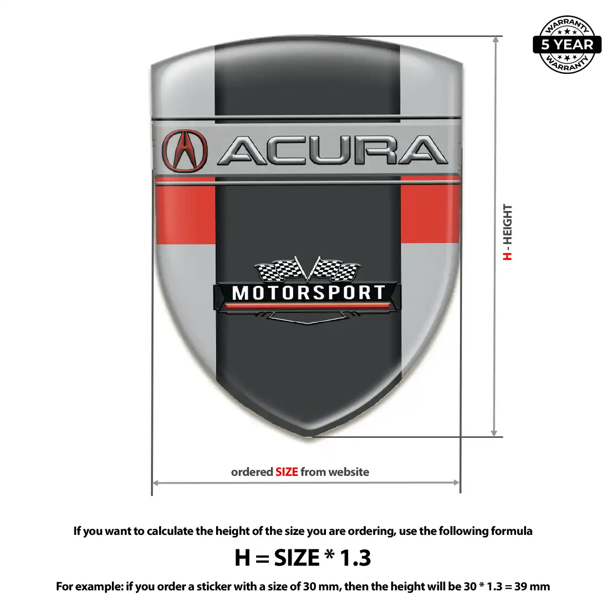 Acura Resin Domed Sticker Noble Edition