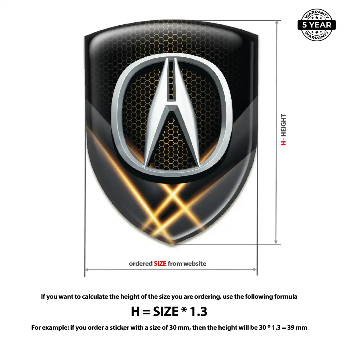 Acura Resin Domed Sticker Signature Grade