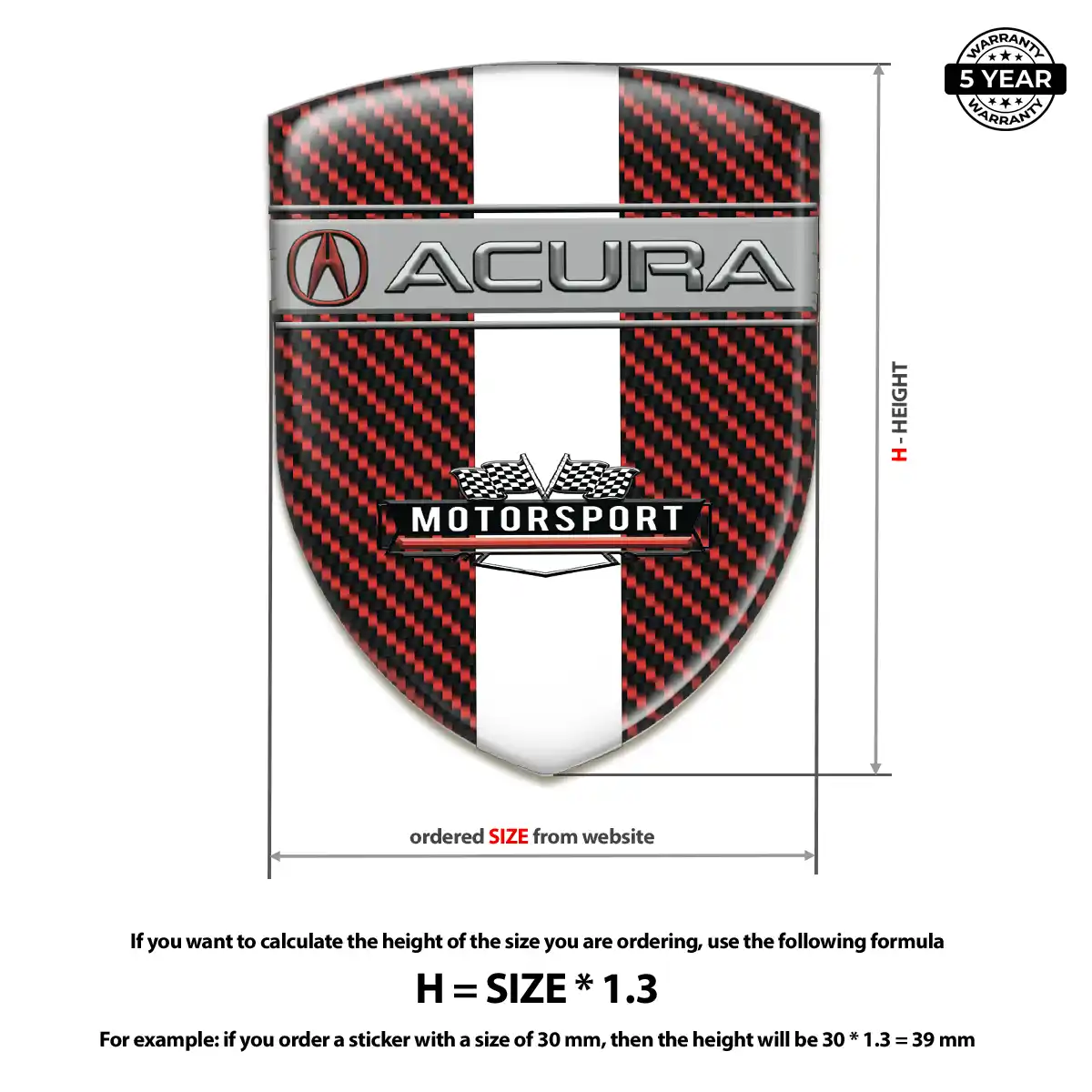 Acura Resin Emblem Sticker Elite Edition