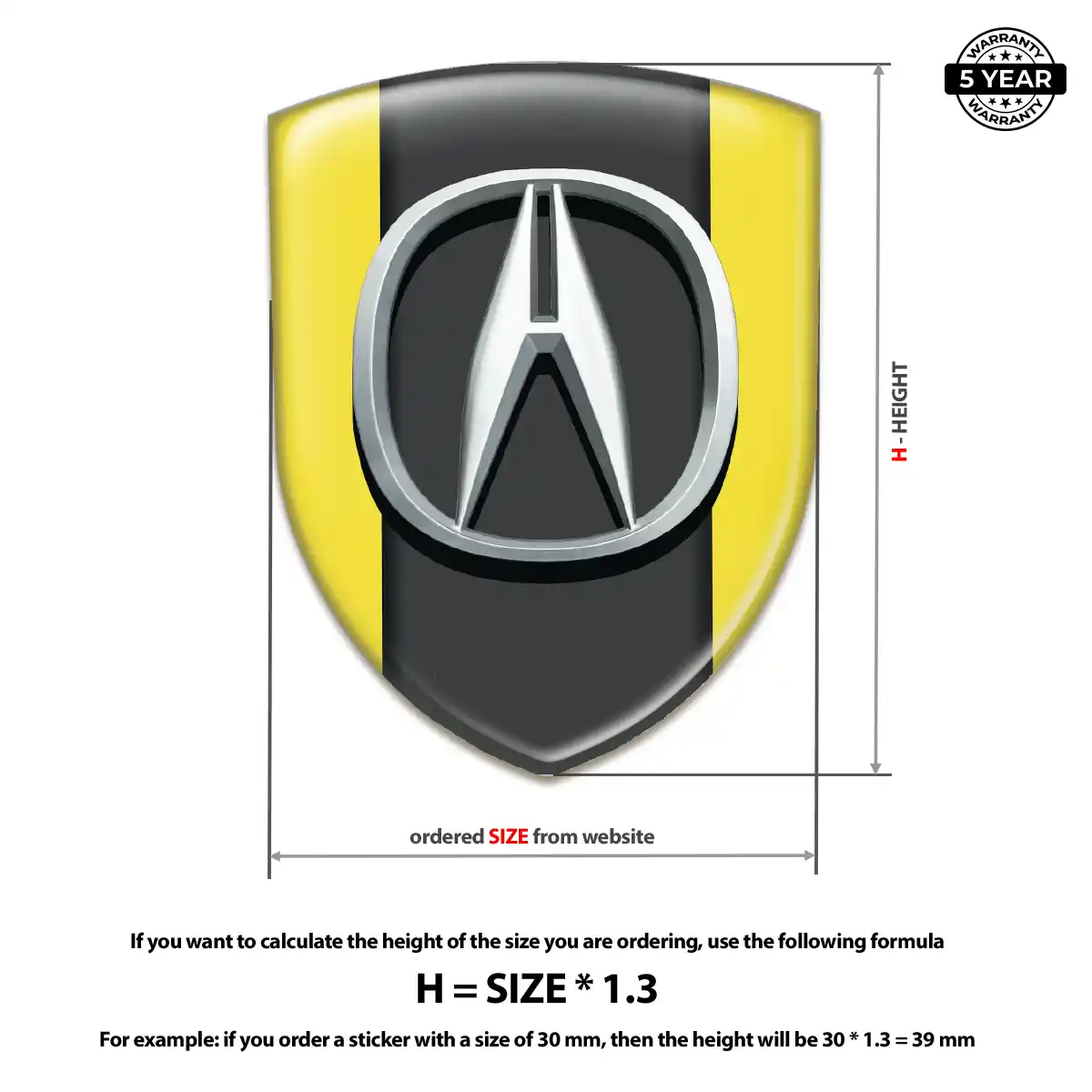 Acura Resin Emblem Sticker Elite Finish
