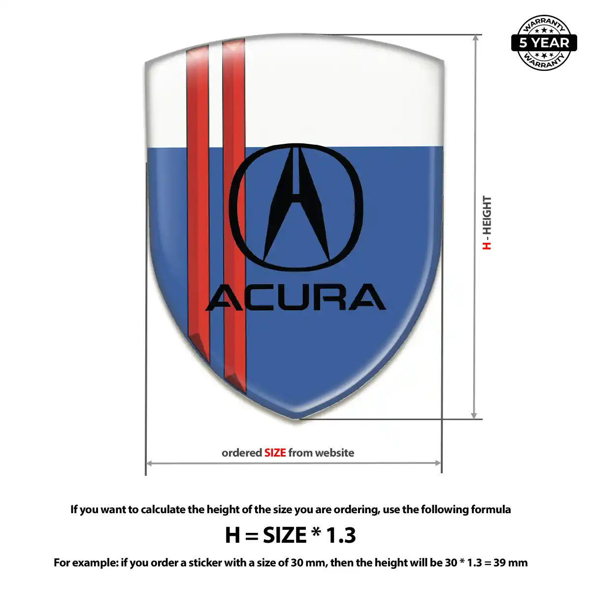 Acura Resin Emblem Sticker Exclusive Series