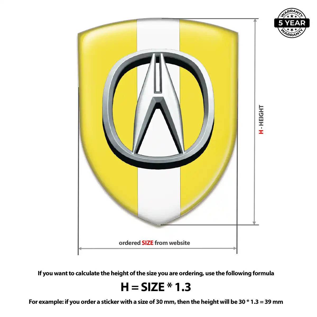 Acura Resin Emblem Sticker Noble Edition