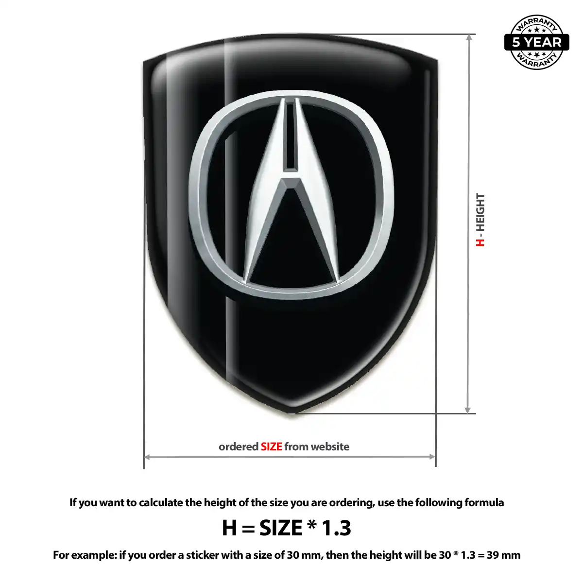 Acura Resin Emblem Sticker Prestige Line