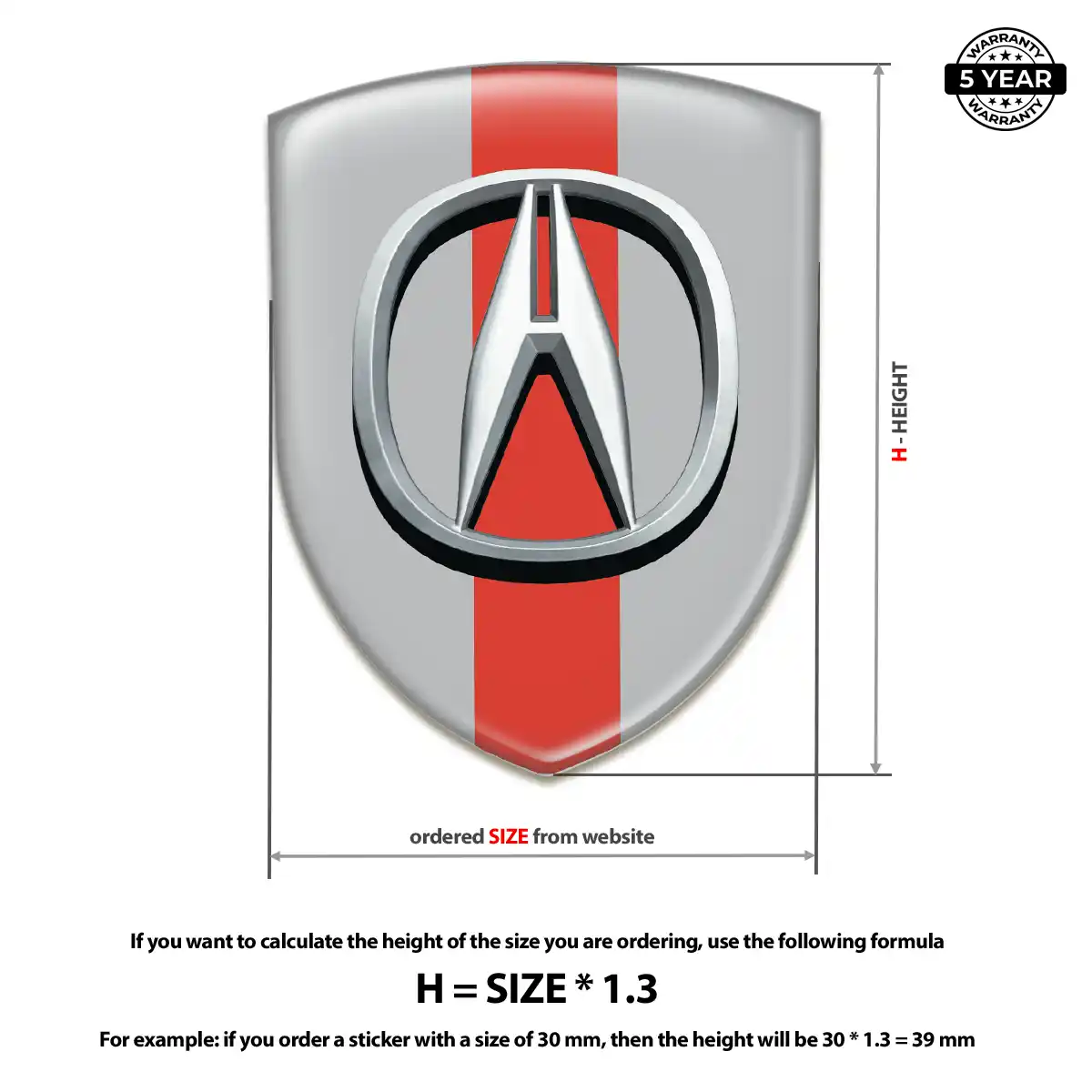 Acura Resin Emblem Sticker Prime Quality