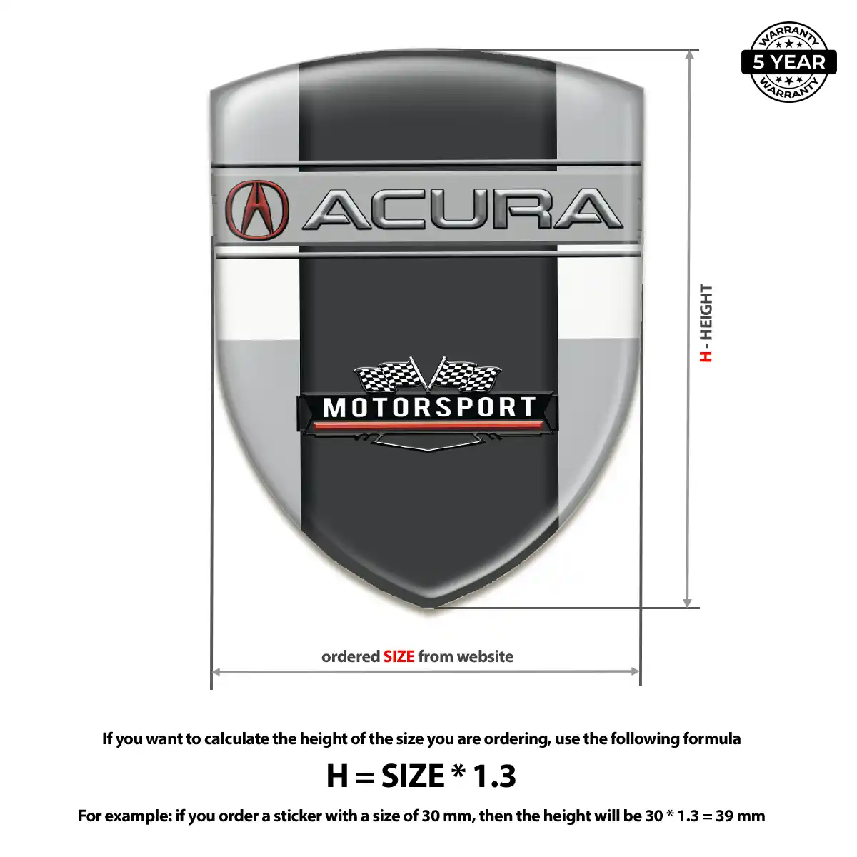 Acura Resin Emblem Sticker Refined Design