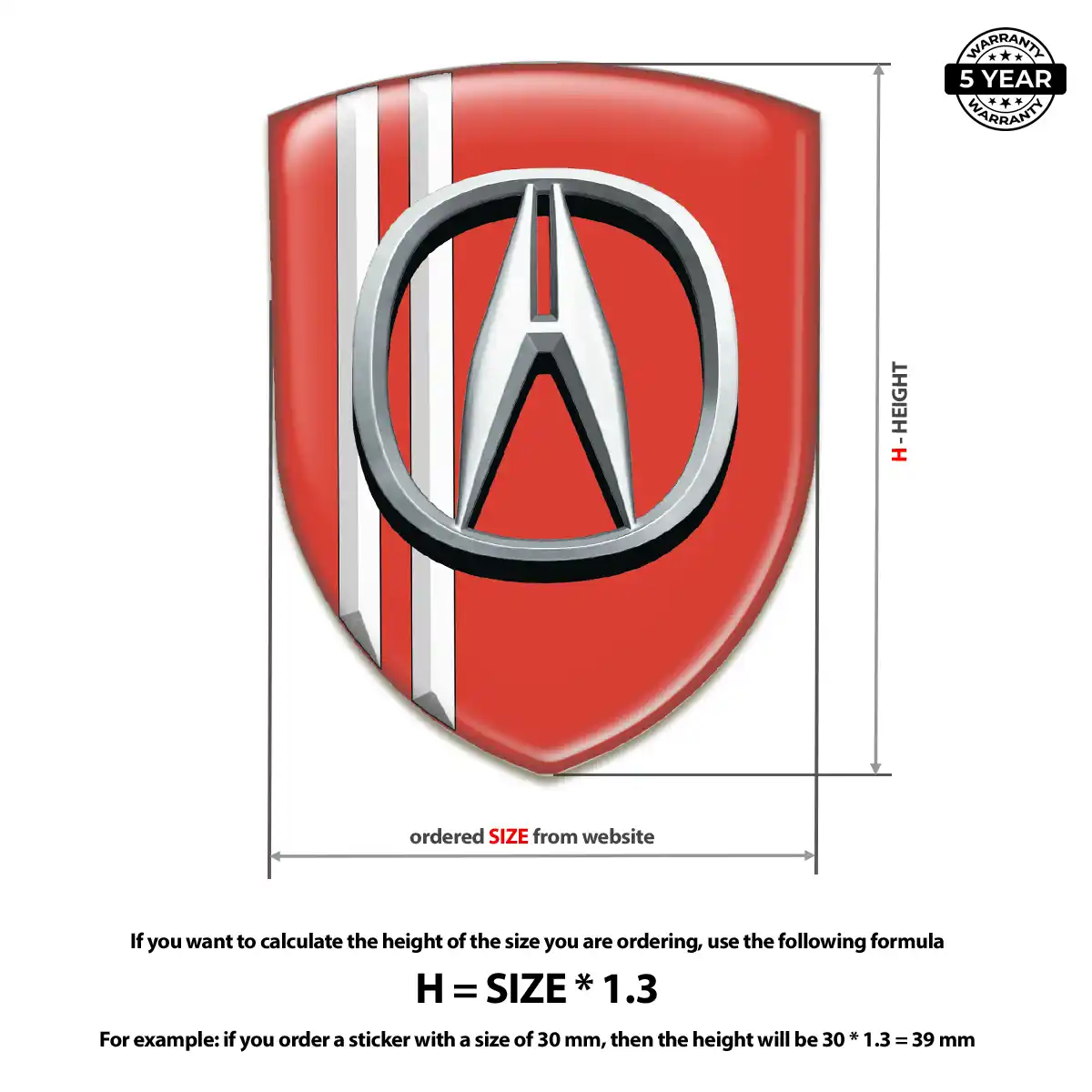 Acura Self Adhesive Emblem Sticker Elite Finish