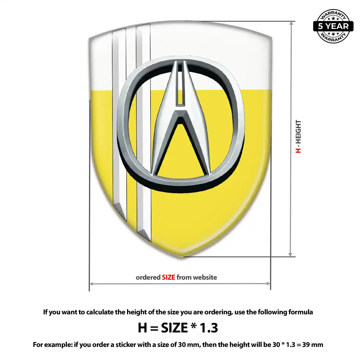 Acura Self Adhesive Emblem Sticker Exclusive Series