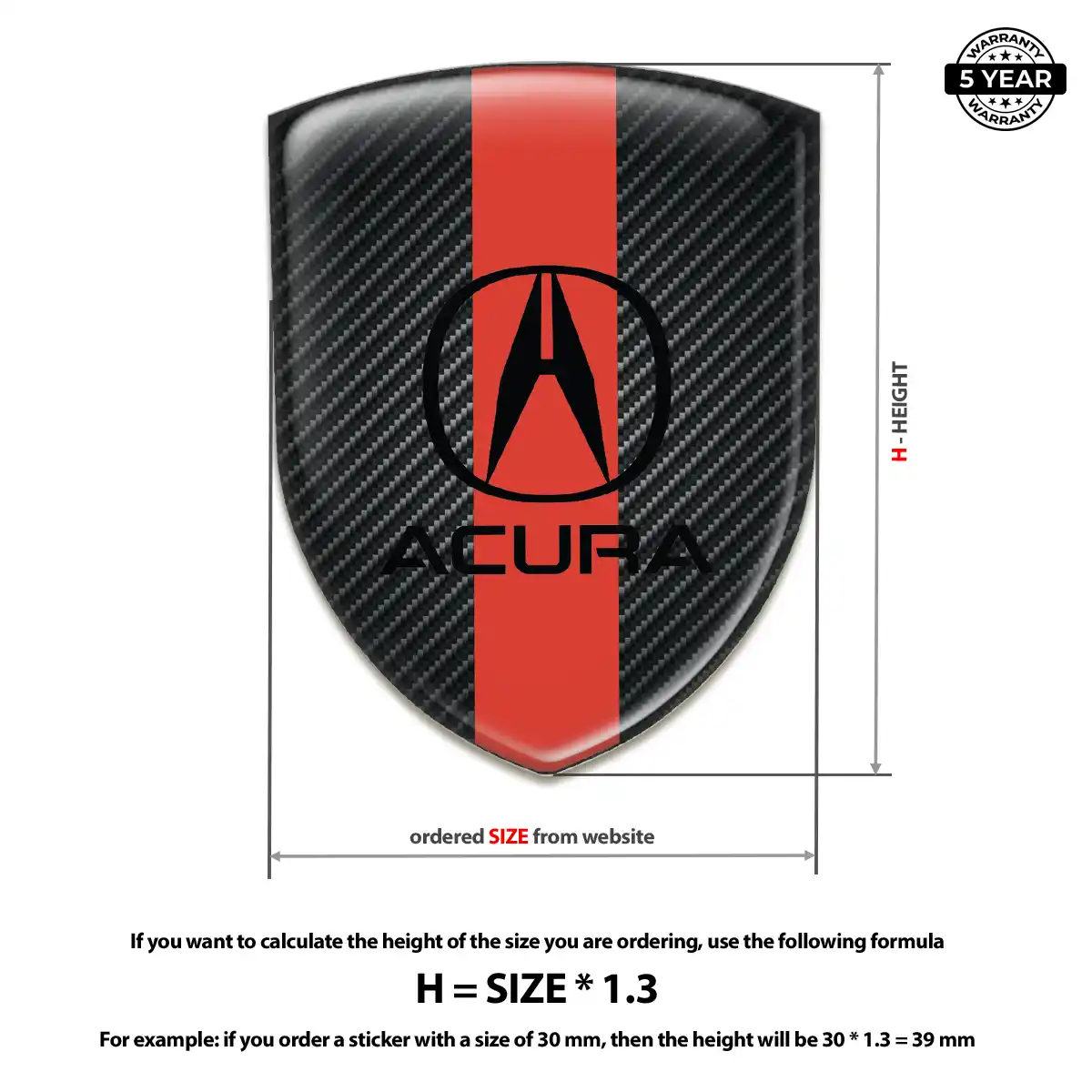 Acura Self Adhesive Emblem Sticker Noble Edition