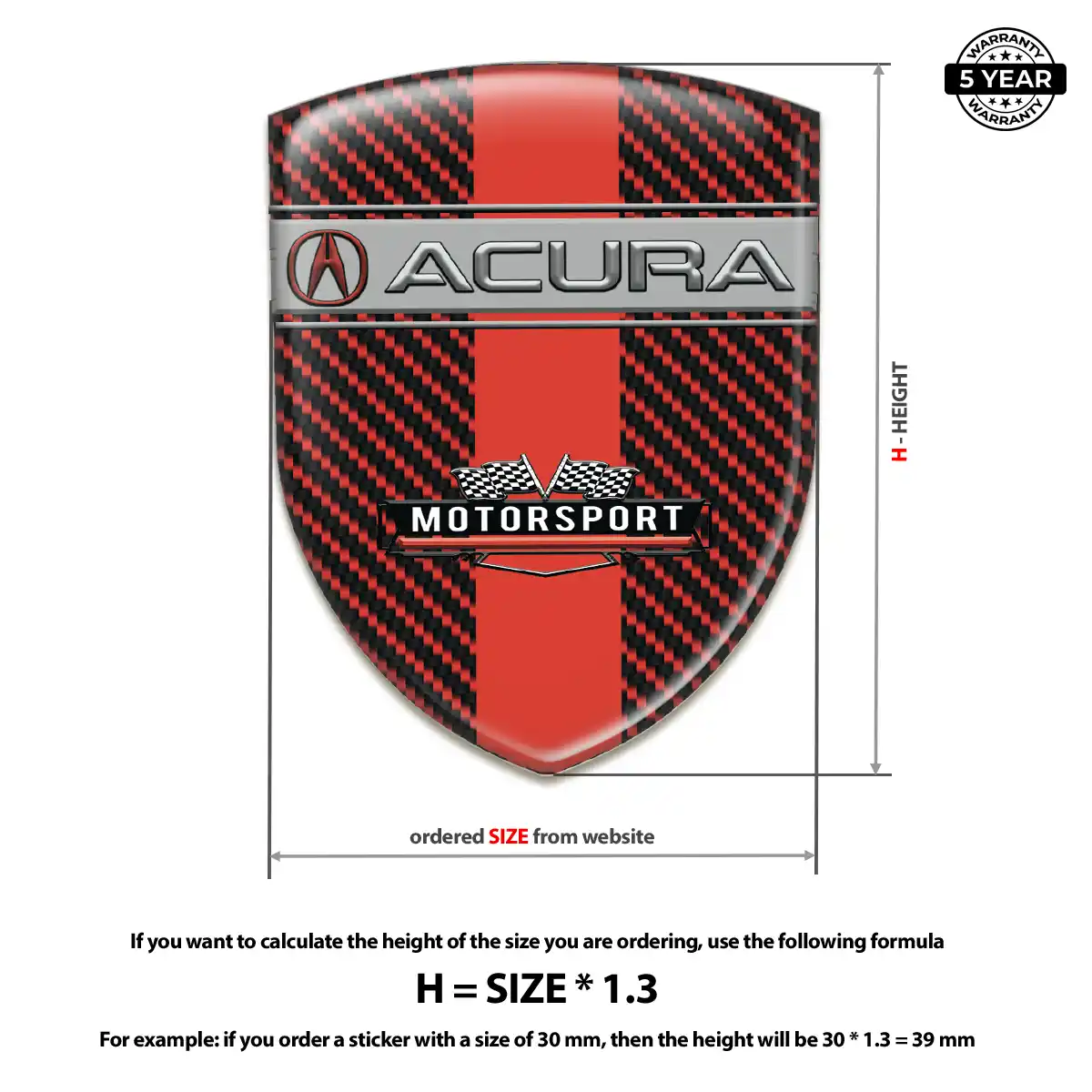 Acura Self Adhesive Emblem Sticker Prestige Line