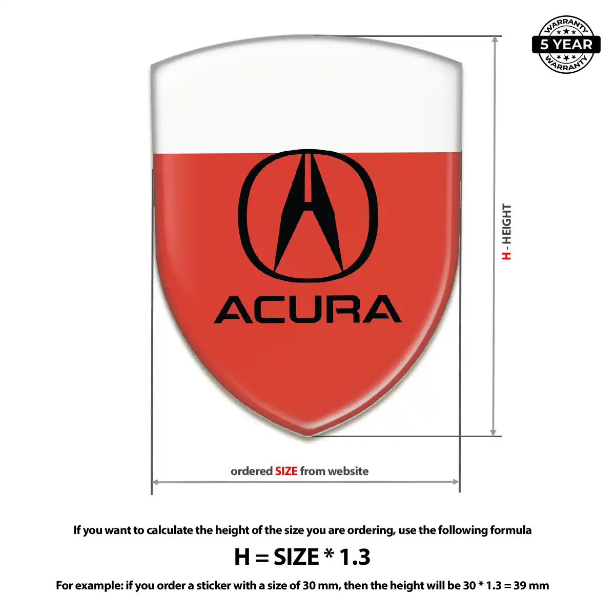 Acura Self Adhesive Emblem Sticker Sleek Style