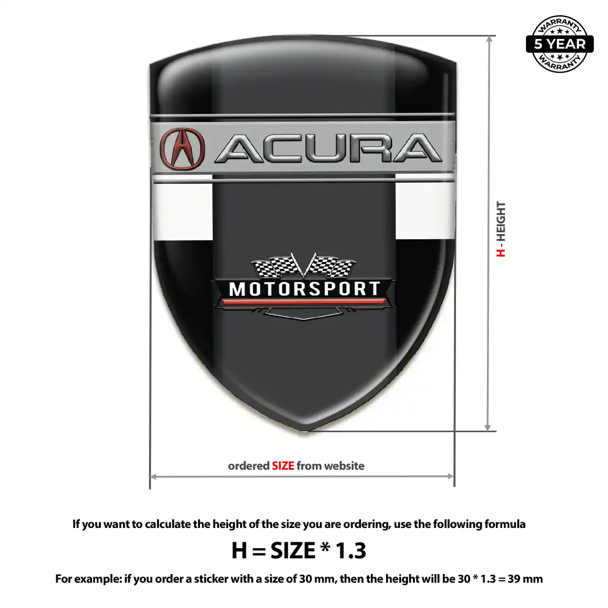 Acura Self Adhesive Emblem Sticker Superior Craft