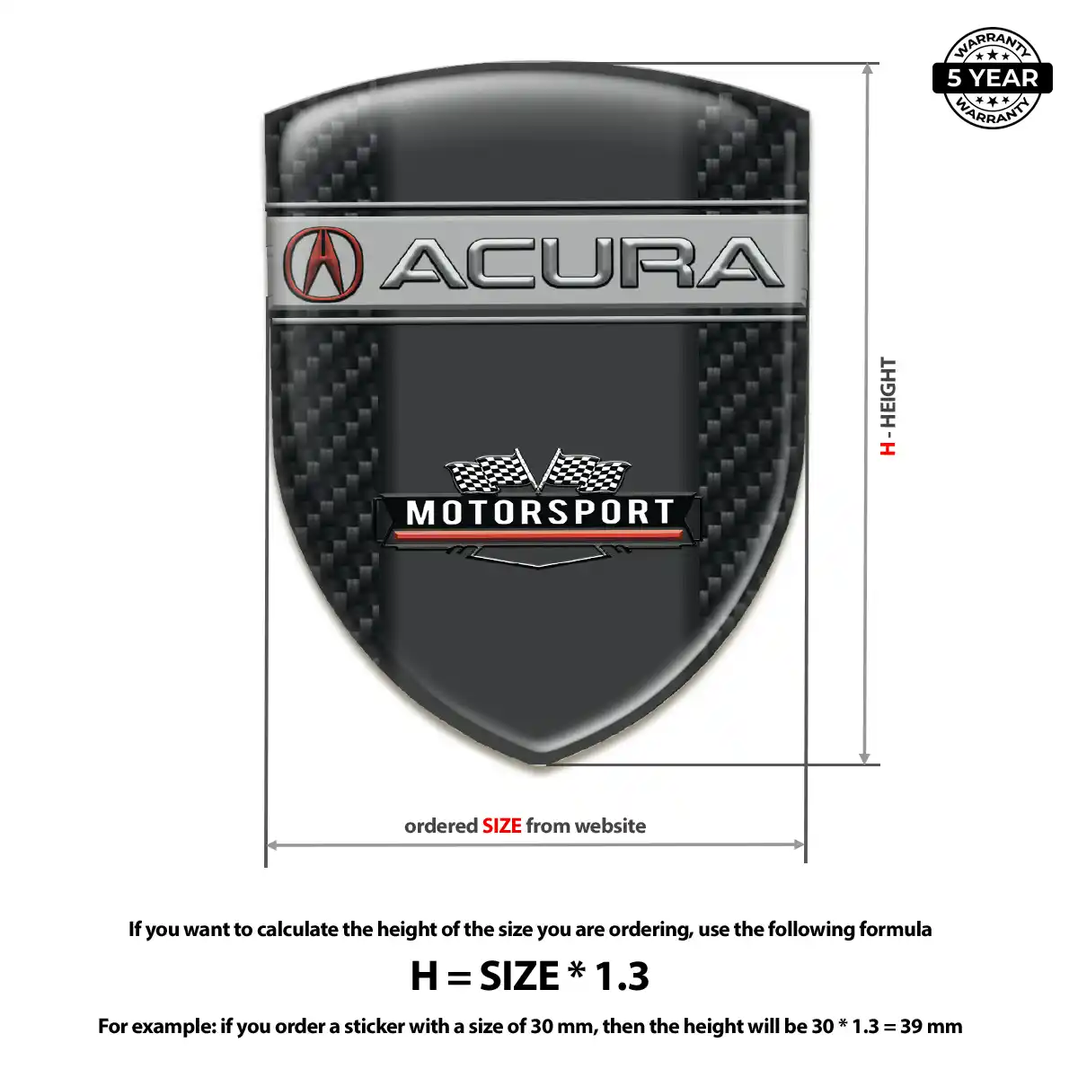 Acura Silicone Badge Prime Quality