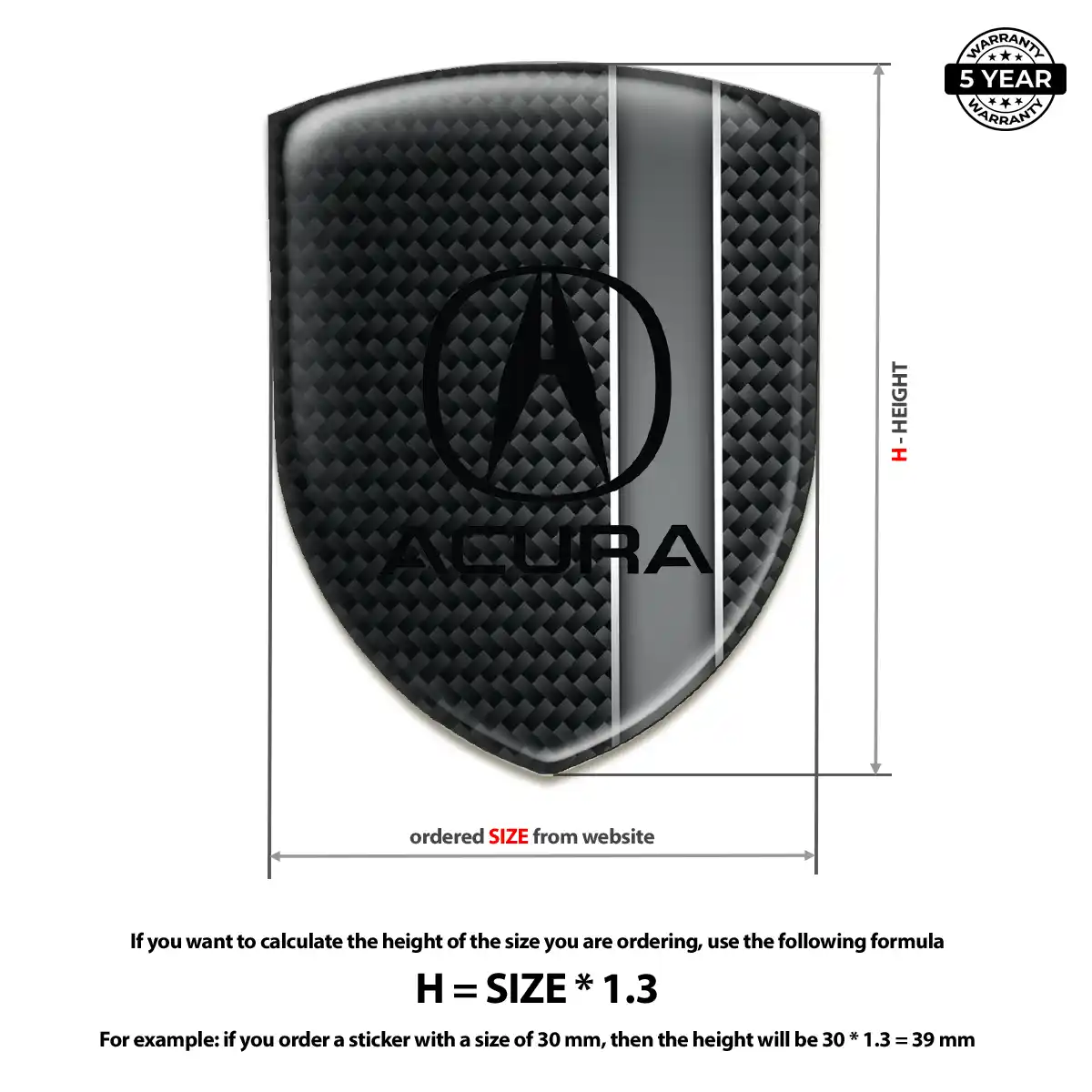 Acura Silicone Emblem Prime Quality