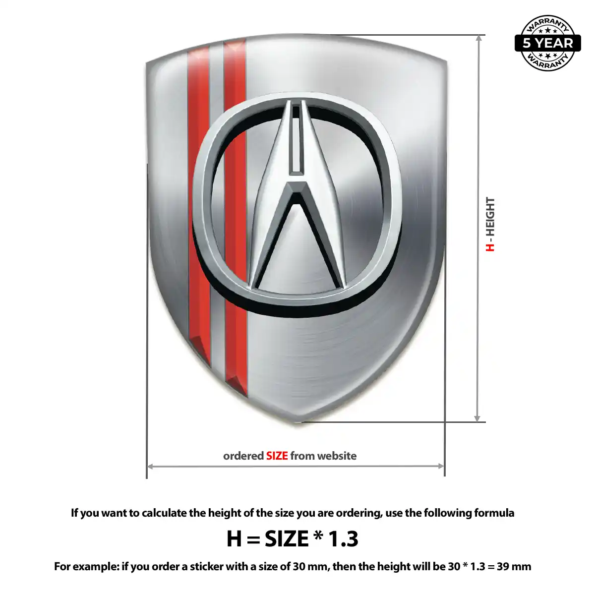 Acura Silicone Sticker Elite Finish