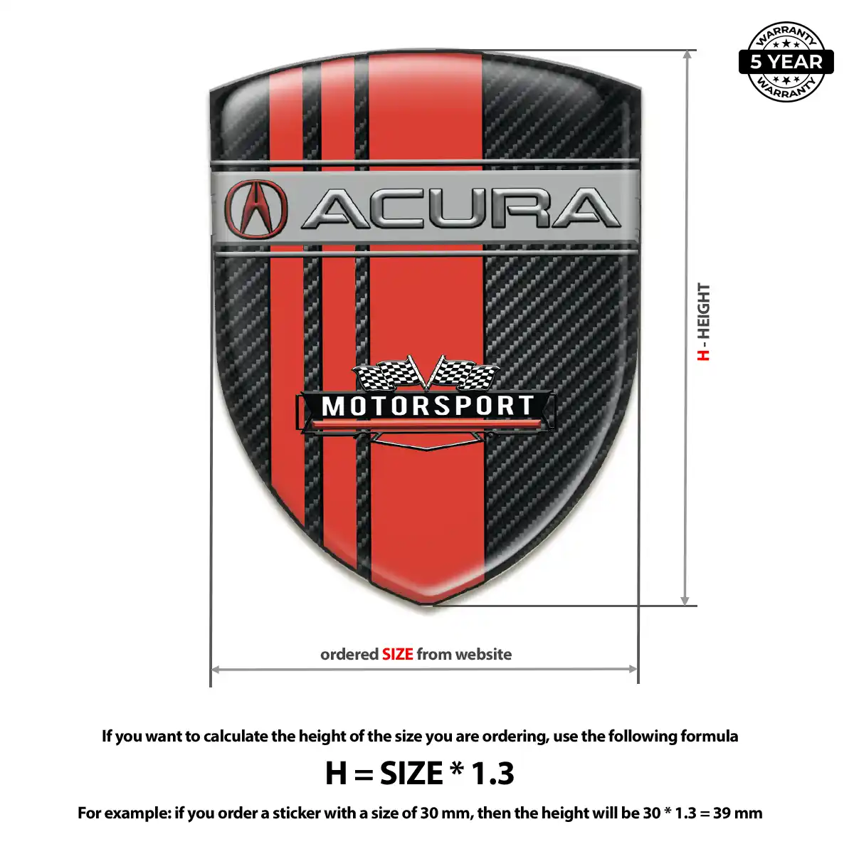 Acura Silicone Sticker Noble Edition