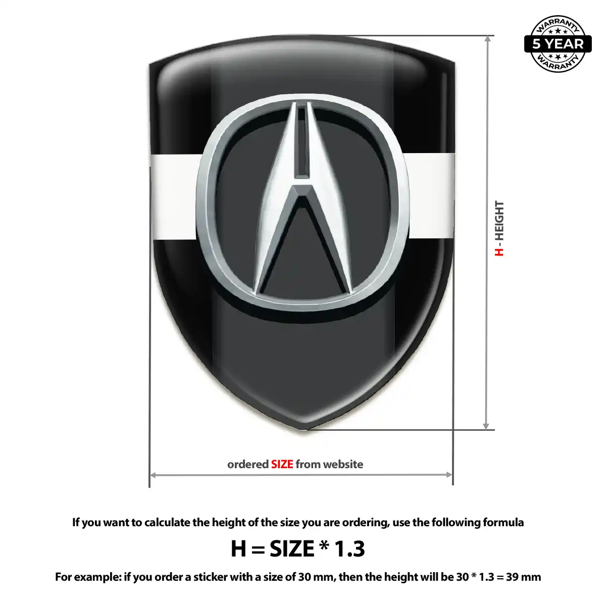 Acura Silicone Sticker Prestige Line