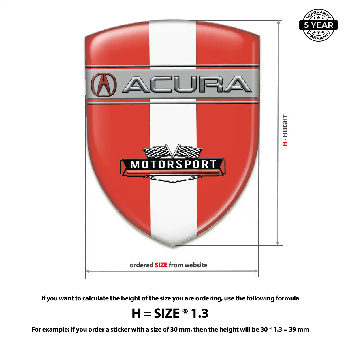 Acura Silicone Sticker Prime Quality