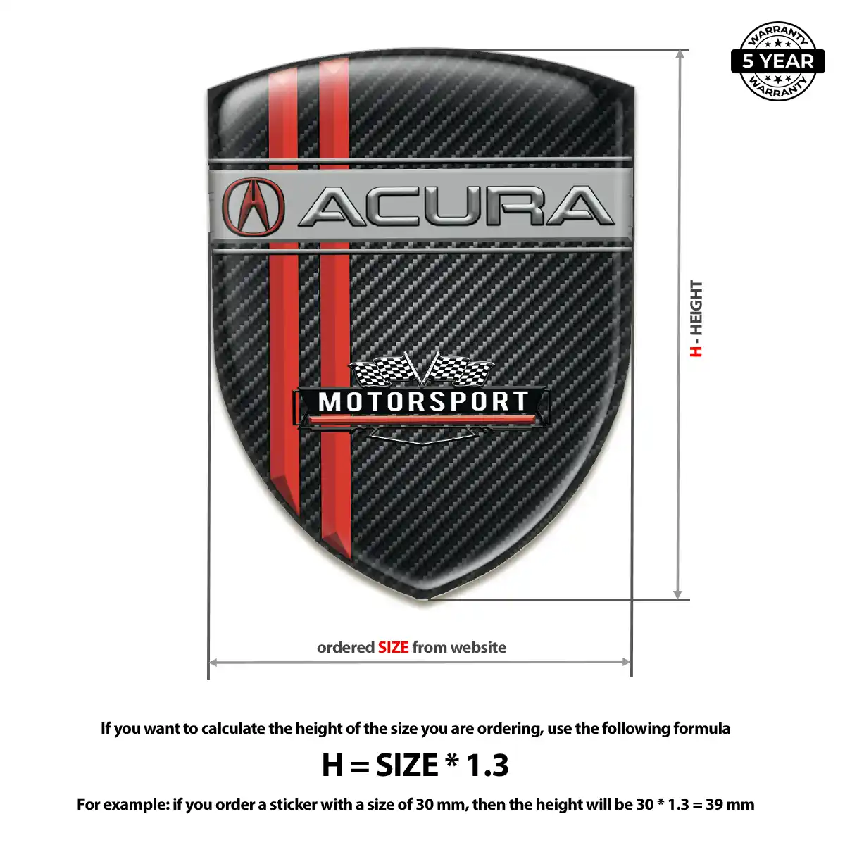 Acura Silicone Sticker Refined Design