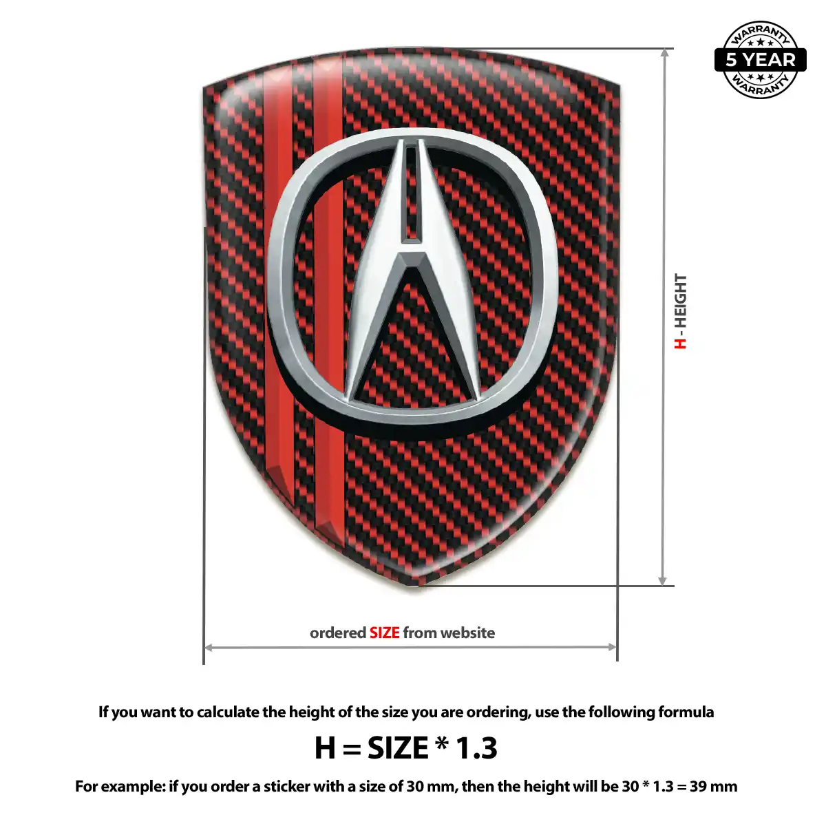 Acura Silicone Sticker Signature Grade