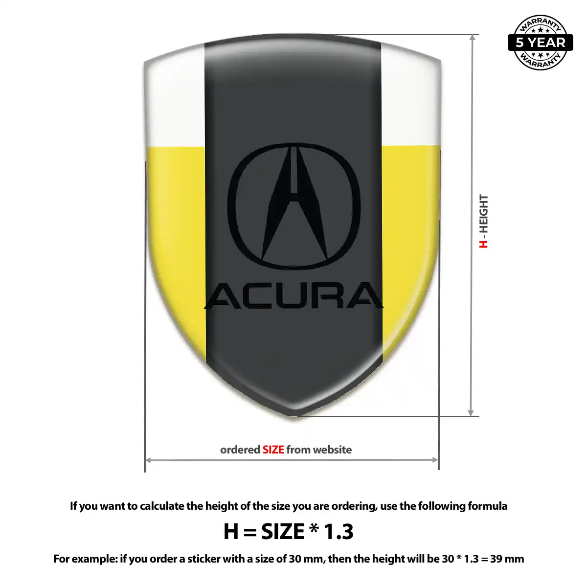 Acura Silicone Sticker Sleek Style