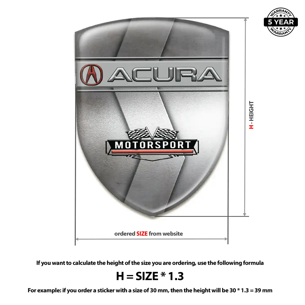 Acura Sticker Elite Finish