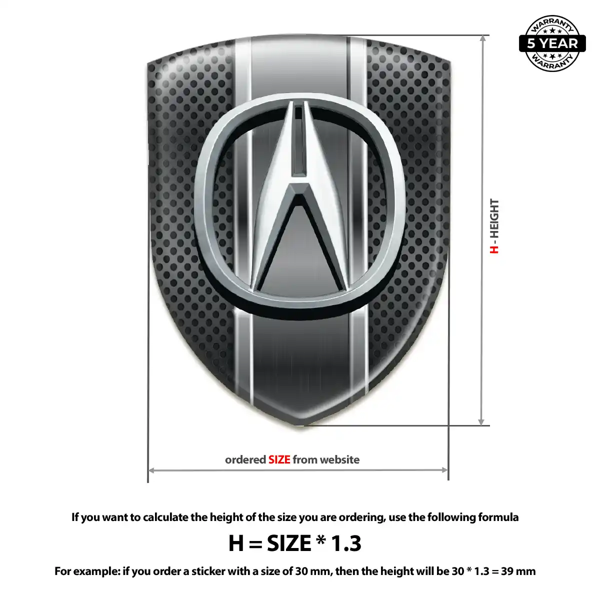 Acura Vehicle Logo Sticker Deluxe Edition