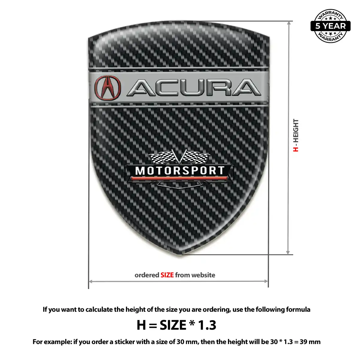 Acura Vehicle Logo Sticker Exclusive Series